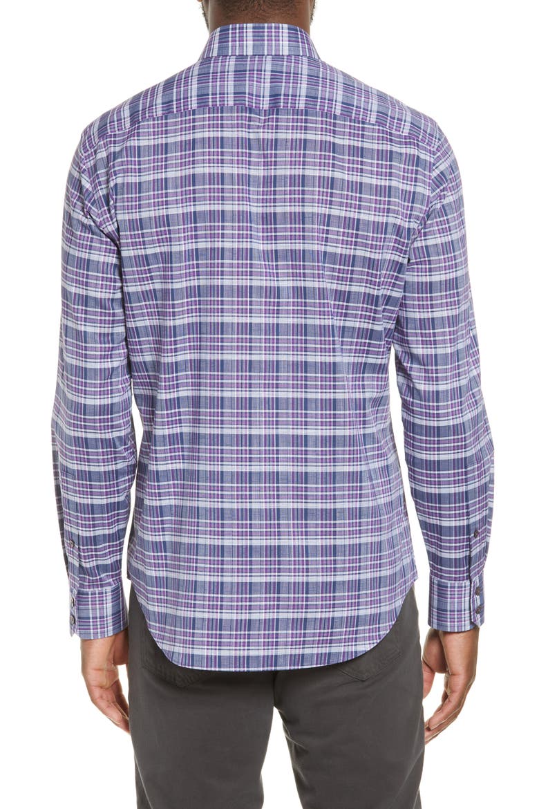 Caro Regular Fit Sport Shirt, Alternate, color, PURPLE
