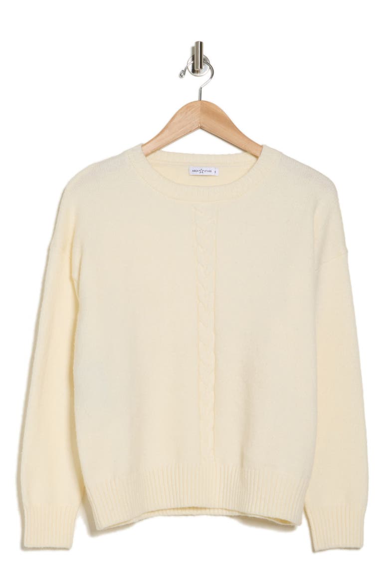 Gilly Cable Knit Sweater, Alternate, color, OFF WHITE