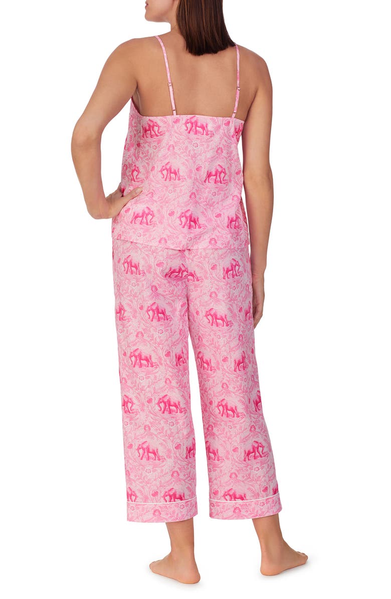BedHead Pajamas Print Organic Cotton Poplin Crop Pajamas, Alternate, color, Elegant Elephants