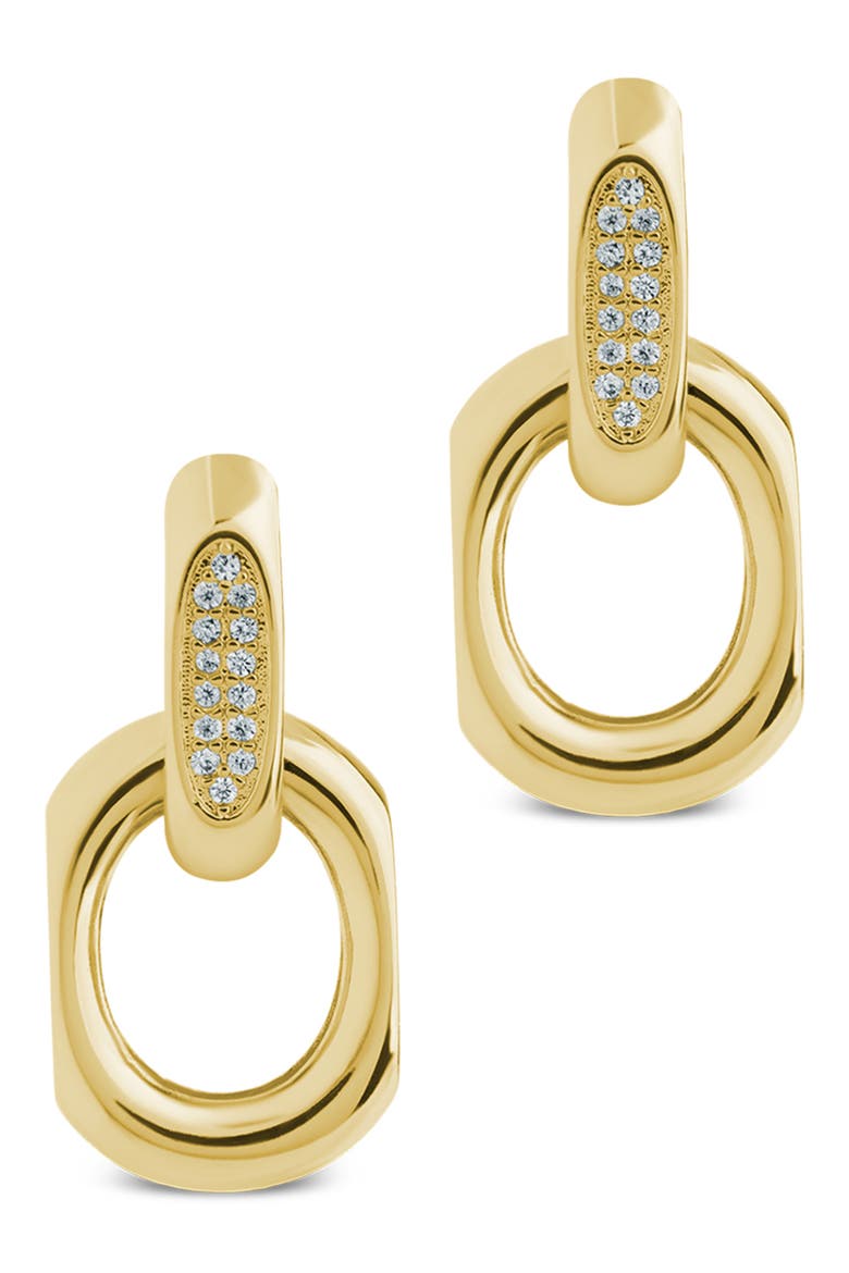 Emerie Pavé Link Drop Earrings, Alternate, color, GOLD