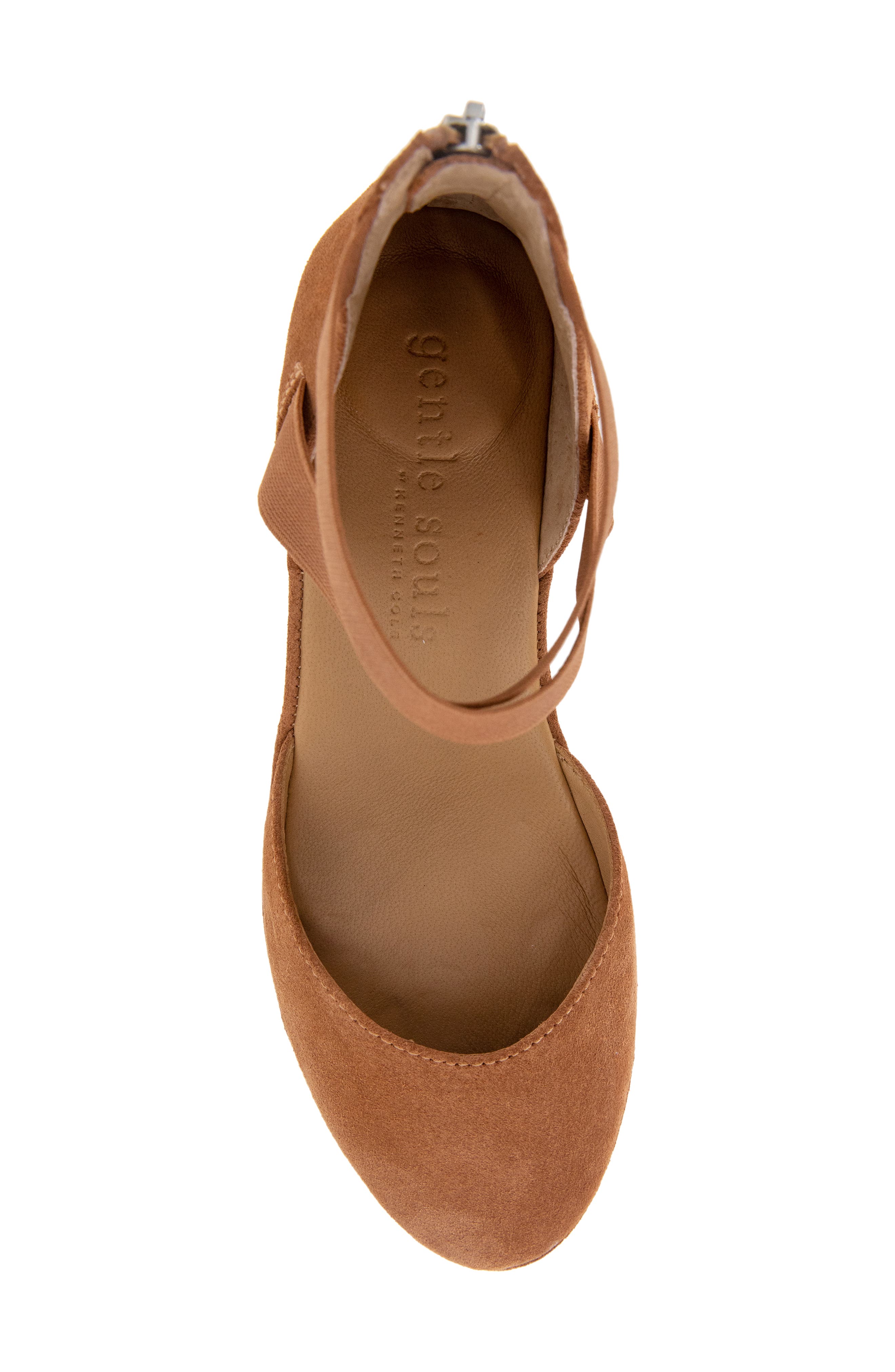 Signature Noa Elastic Strap d'Orsay Sandal, Alternate, color, MID BROWN SUEDE
