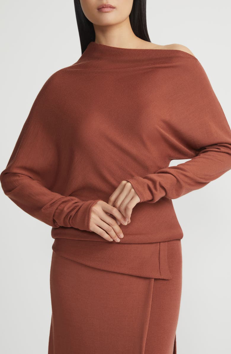 Lafayette 148 New York Fine Gauge Merino Wool Asymmetric Sweater, Alternate, color, 