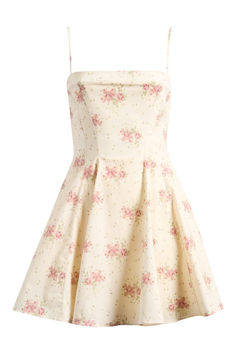 Dolly Rose Print Fit & Flare Minidress, Alternate, color, IVORY VINTAGE ROSE PRINT
