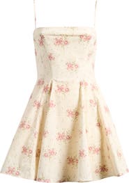 HOUSE OF CB Dolly Rose Print Fit & Flare Minidress