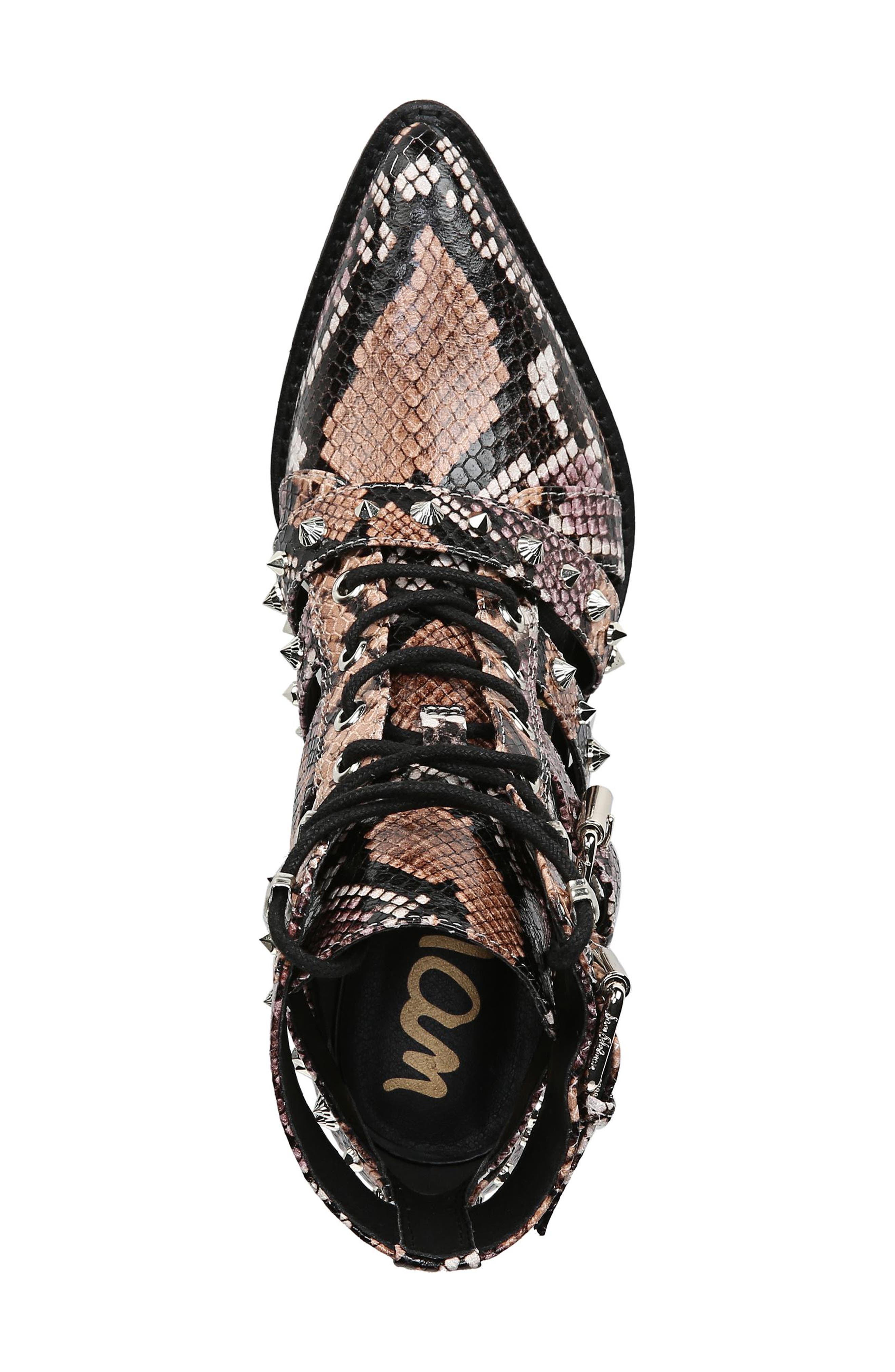 Elana Boot, Alternate, color, PEACH SNAKE PRINT LEATHER