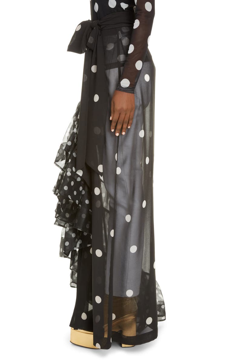 Dries Van Noten Sikar Dot Ruffle Sheer Maxi Skirt, Alternate, color, 