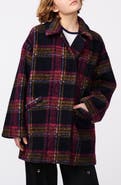 Bernardo Plaid Notch Lapel Coat