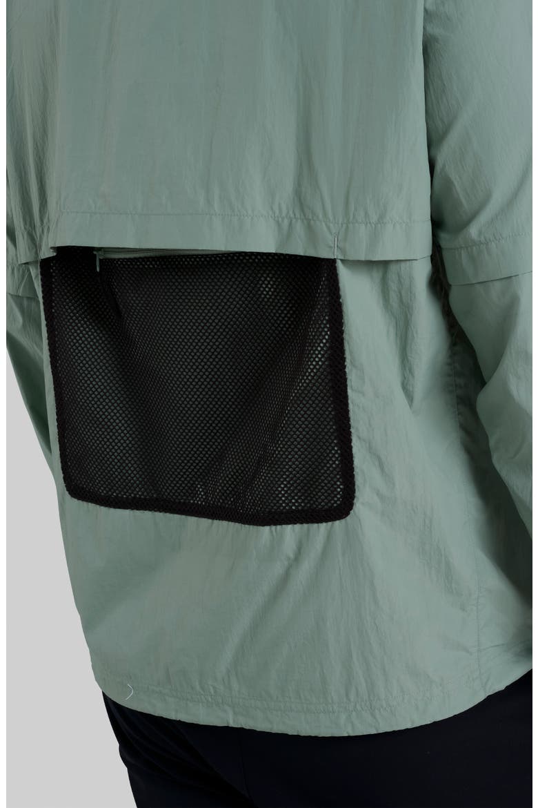 Bad Elements Water Repellent Quarter Zip Windbreaker, Alternate, color, WASHED SAGE