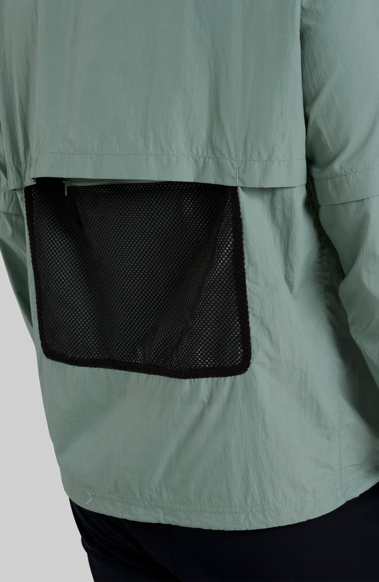 Bad Birdie Bad Elements Water Repellent Quarter Zip Windbreaker, Alternate, color, Washed Sage