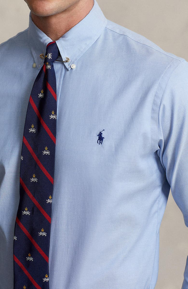 Polo Ralph Lauren Pinpoint Cotton Oxford Button-Down Shirt, Alternate, color, Blue