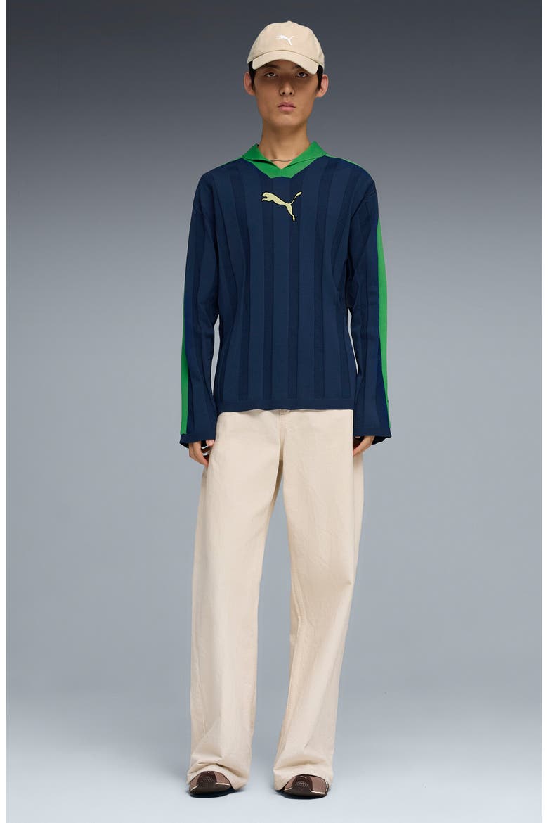 T7 Rib Long Sleeve Polo, Alternate, color, BLUE JEWEL