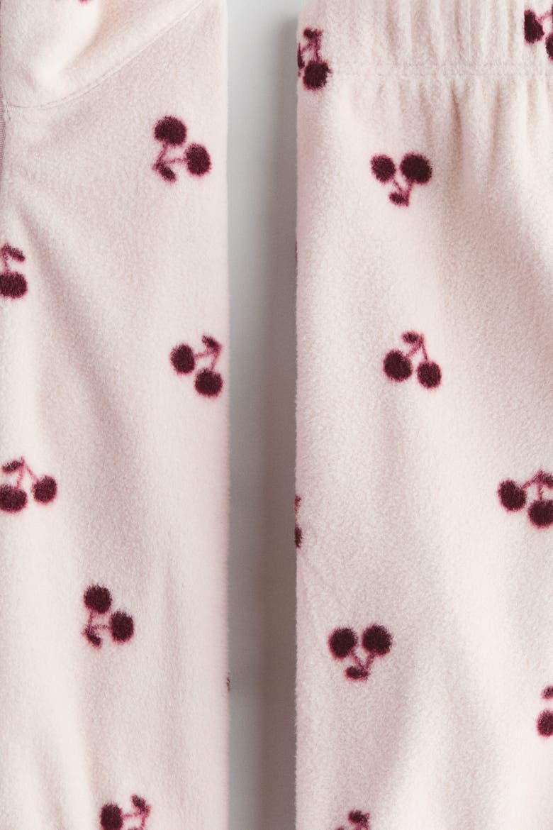 2-Piece Printed Fleece Set, Alternate, color, Light pink/cherries
