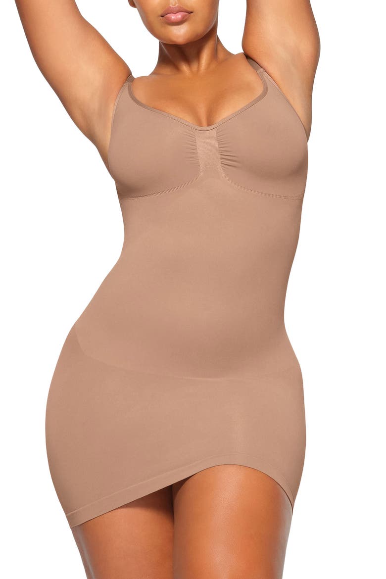 Seamless Sculpt Slipdress, Main, color, SIENNA