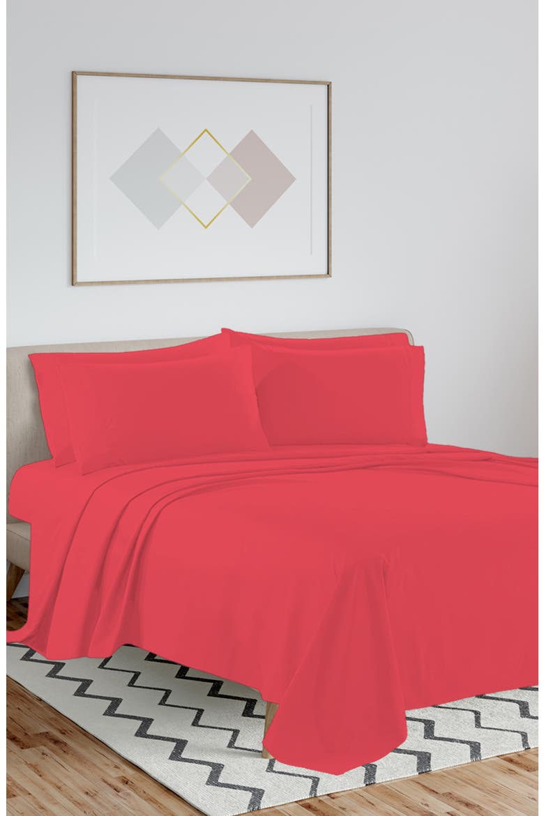 Bright Deep Pocket Microfiber Sheet Set, Alternate, color, HOT PINK