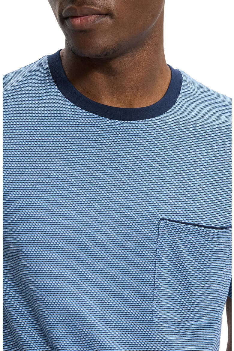 Bird's Eye Ringer T-Shirt, Alternate, color, CRISP BLUE MULTI - 2RP