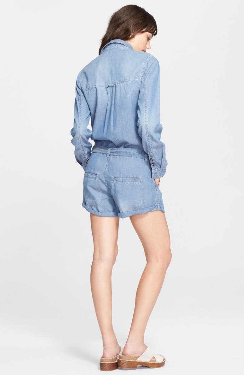 Free People Chambray Romper, Alternate, color,