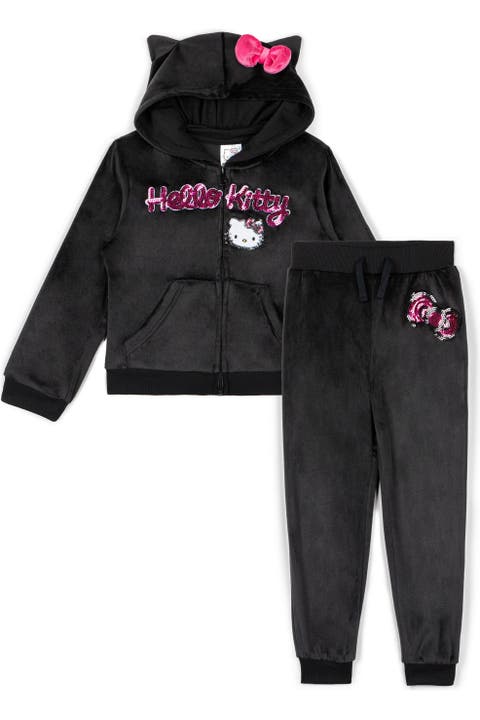 Velour Hoodie and Pants Set
