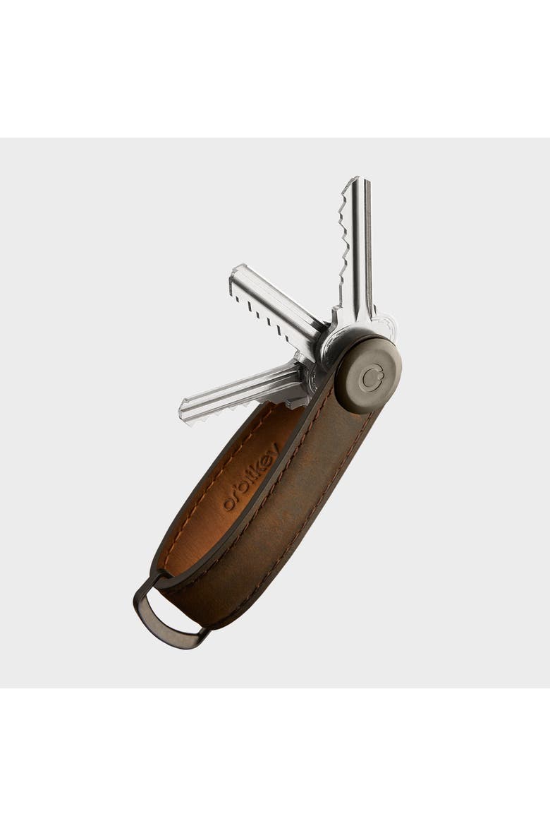 CrazyHorse Leather Key Organiser, Main, color, Oak Brown