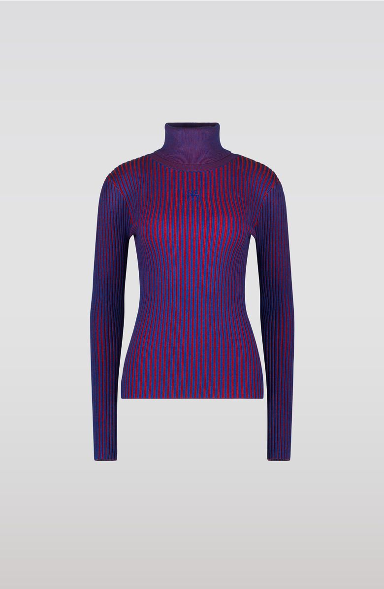 SAEMDI Bicolour Rib Knit Top, Alternate, color, Dark Blue / Red