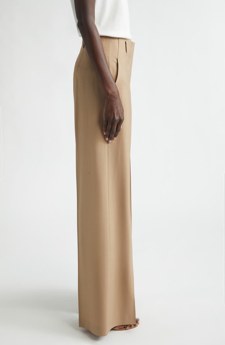 Lafayette 148 New York Thames Tropical Wool Blend Wide Leg Pants, Alternate, color, Brownstone