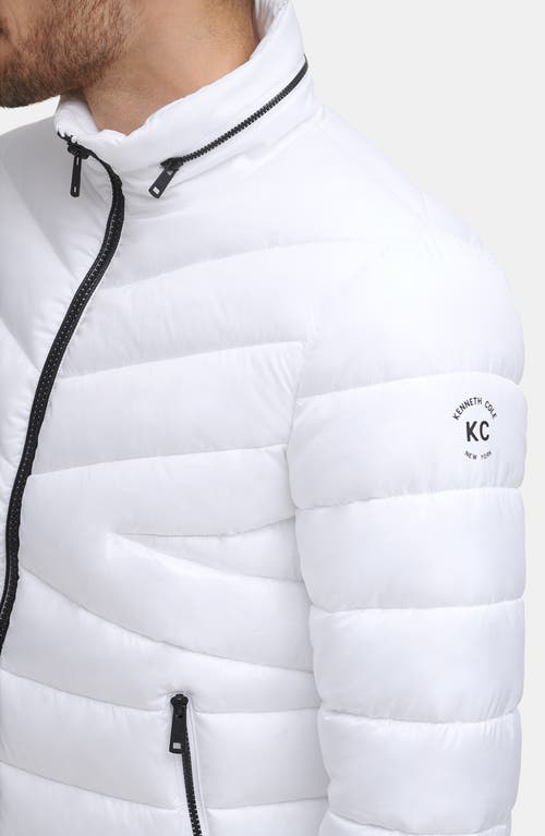 Kenneth Cole New York Hooded Puffer Jacket In White