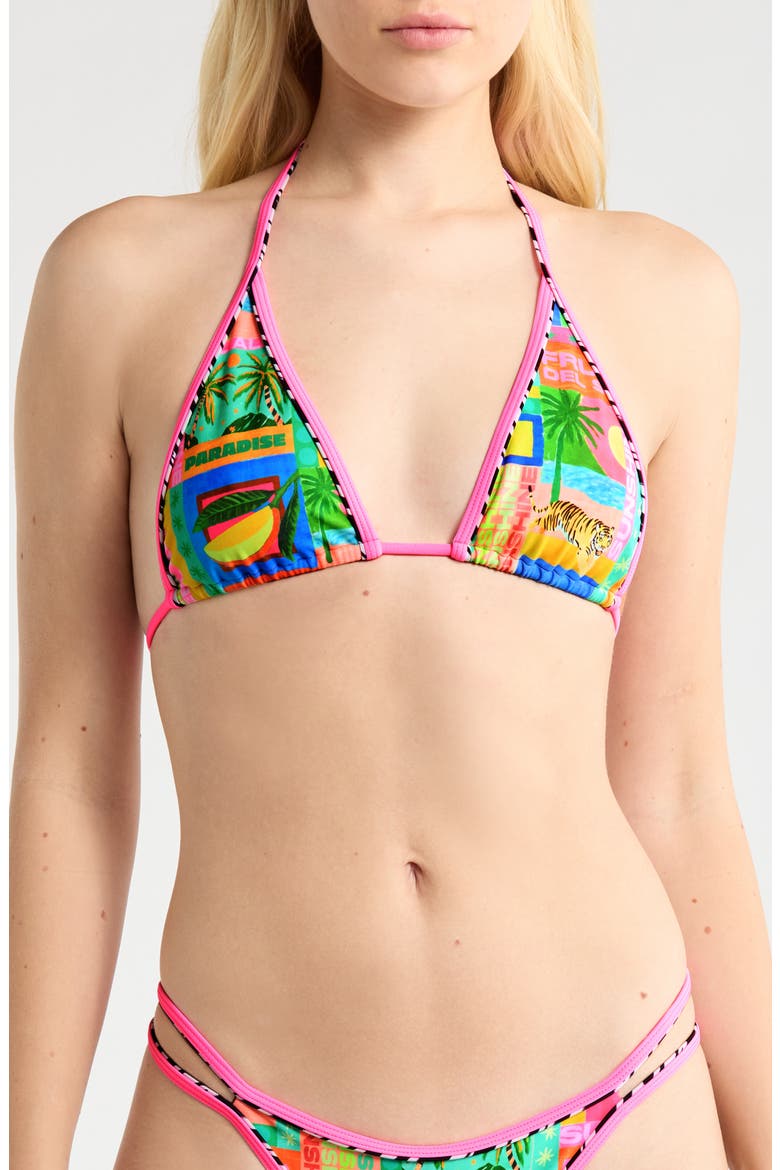 Double Bind Halter Bikini Top, Main, color, SUN HONEY