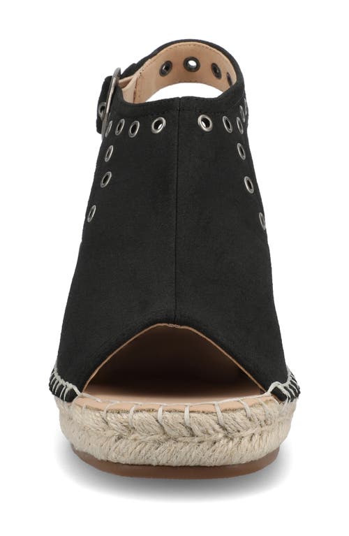 Shop Journee Collection Crisie Espadrille Wedge Sandal In Black Crisie