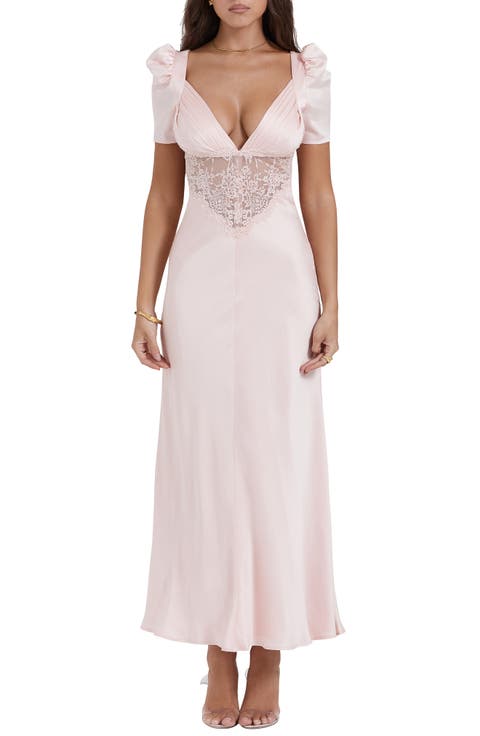 Rafaela Lace Inset Silk Blend Cocktail Dress