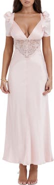 HOUSE OF CB Rafaela Lace Inset Silk Blend Cocktail Dress