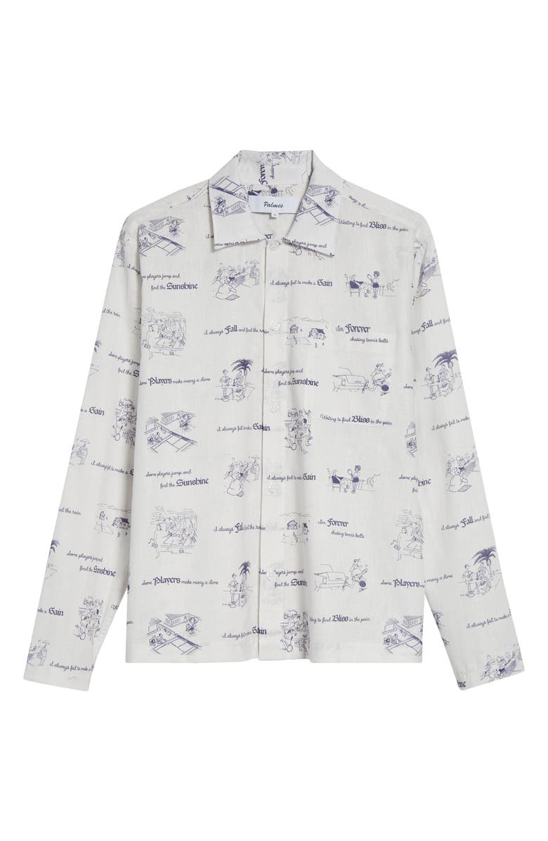 PALMES Sunshine Print Cotton 
Linen Shirt, Main, color, Off-White