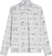 PALMES Sunshine Print Cotton & Linen Shirt