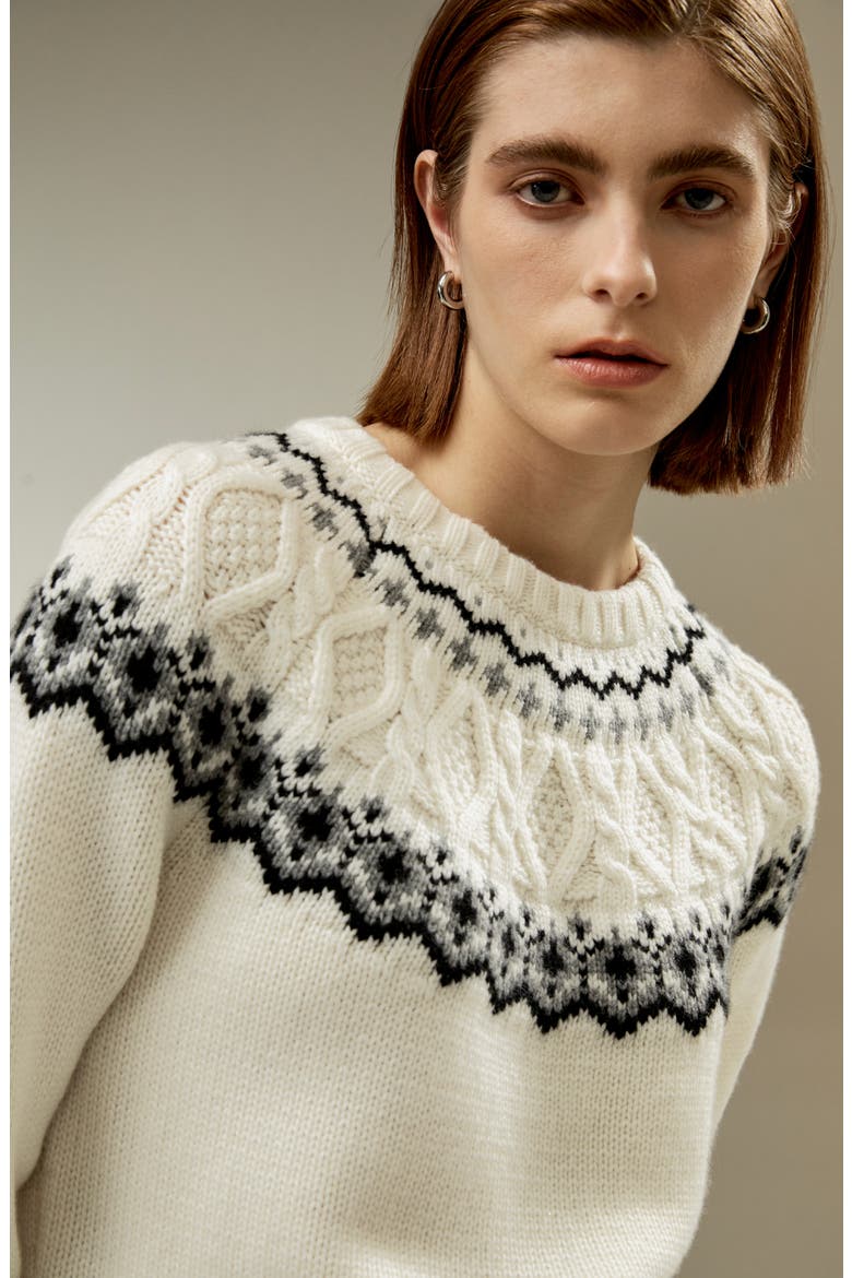 Women's Fair Isle Crewneck Sweater, Alternate, color, Fair Isle