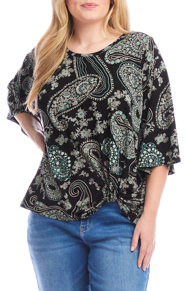 Karen Kane Print Flare Sleeve Top, Main, color, Paisley
