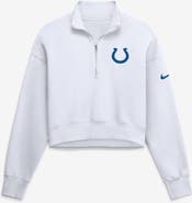 Nike Women's Nike White Indianapolis Colts Oversized Phoenix Fleece Cropped Quarter-Zip Sweatshirt