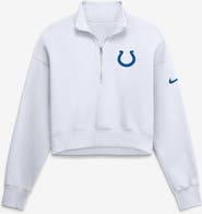 Nike Women's Nike White Indianapolis Colts Oversized Phoenix Fleece Cropped Quarter-Zip Sweatshirt