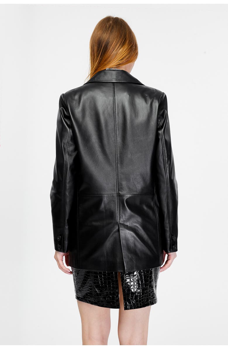 Furniq UK Cassandra Leather Jacket, Alternate, color, Black