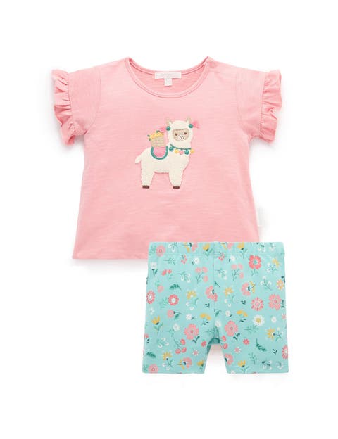 Ruffle Tee & Bike Short Set