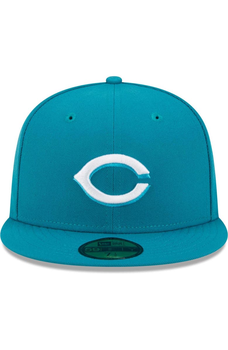 New Era Men's New Era Turquoise Cincinnati Reds 59FIFTY Fitted Hat, Alternate, color, 