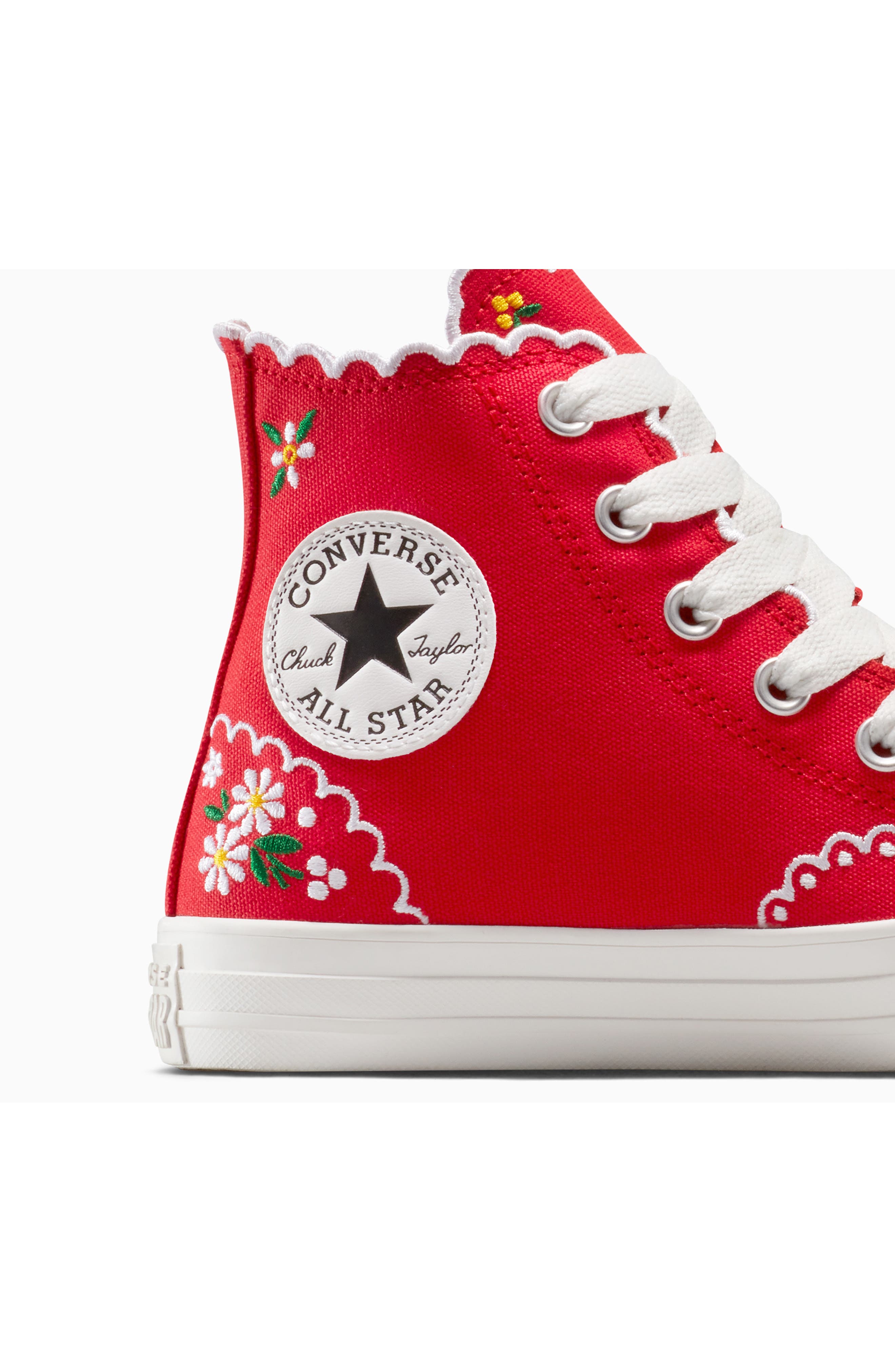 Converse Chuck Taylor<sup>®</sup> All Star<sup>®</sup> High Top Sneaker, Alternate, color, Red/ Green/ White