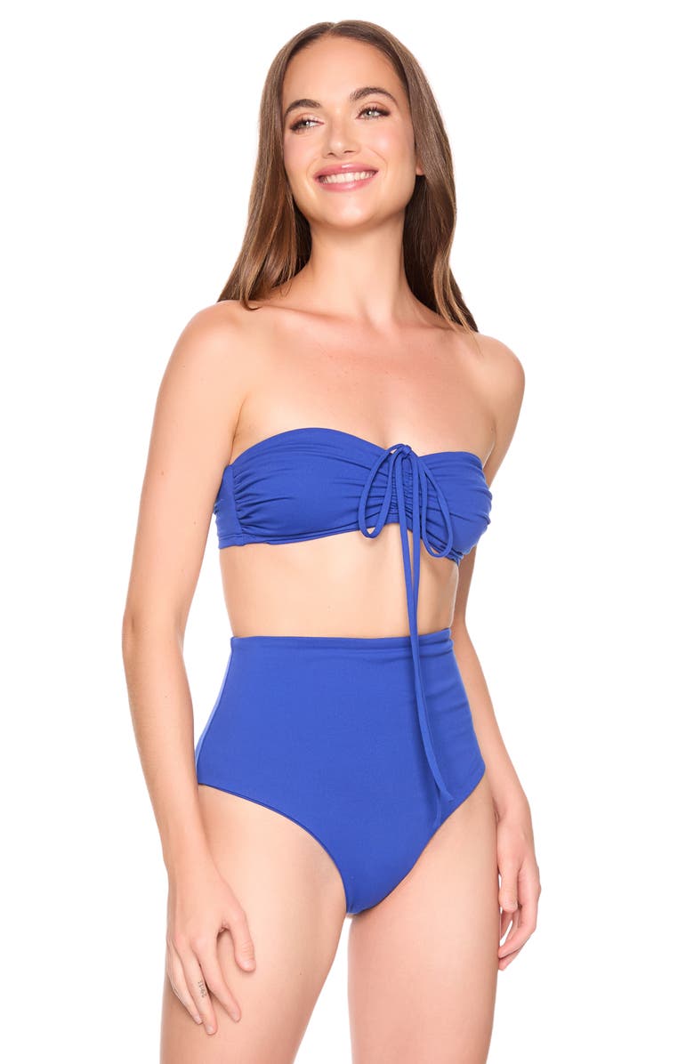 Susana Monaco Drawstring Bandeau Bikini Top, Alternate, color, Nocturnal