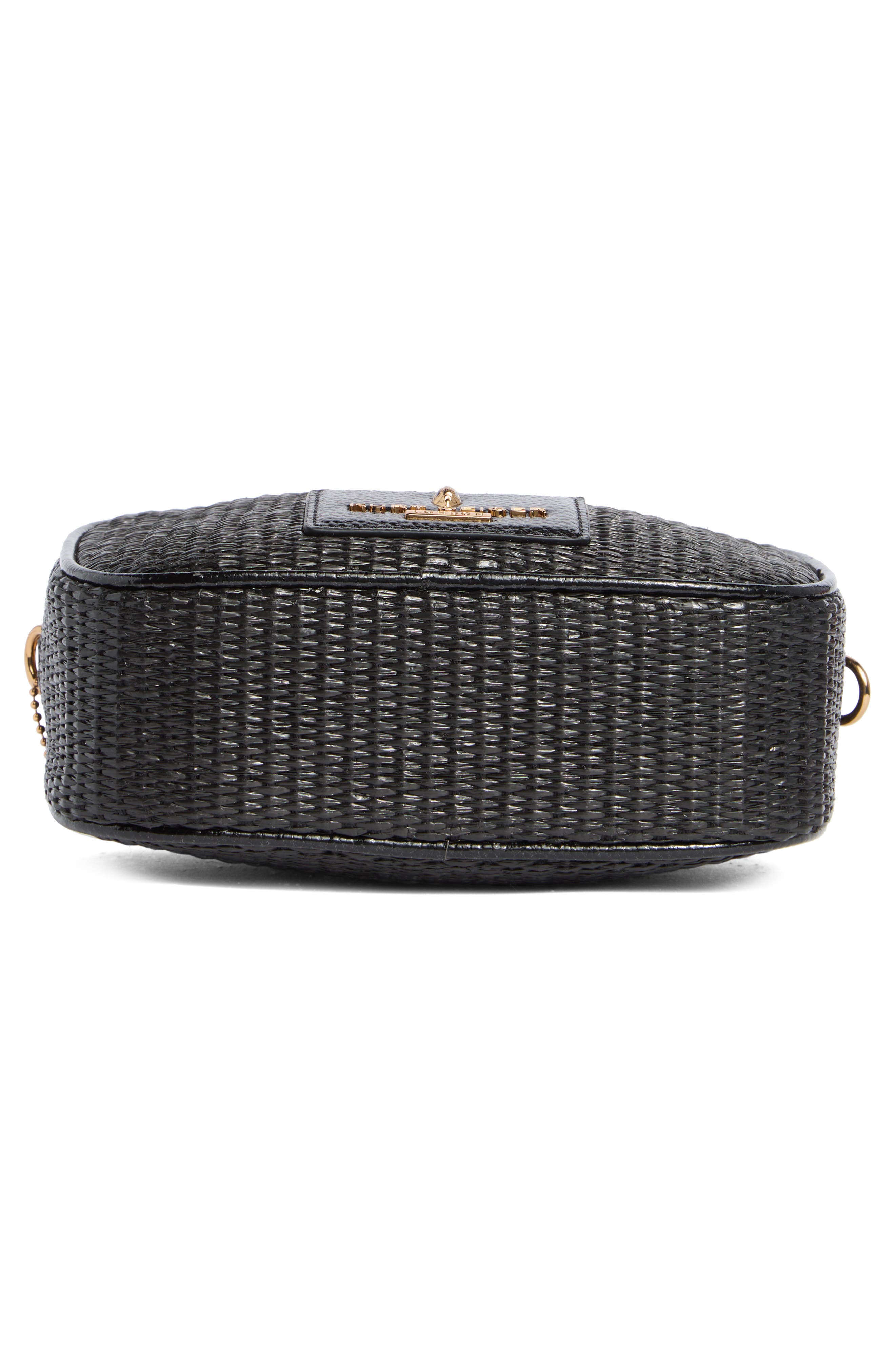 Kurt Geiger London Chiswick Raffia Camera Bag, Alternate, color, Black