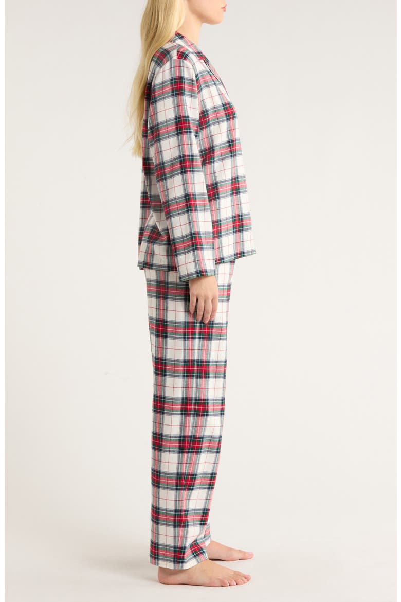 Plaid Cotton Flannel Pajamas, Alternate, color, TARTAN PLAID IVORY