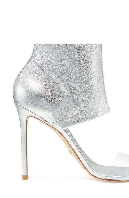 Stuart Weitzman Frontrow Stretch Bootie In Silver/clear