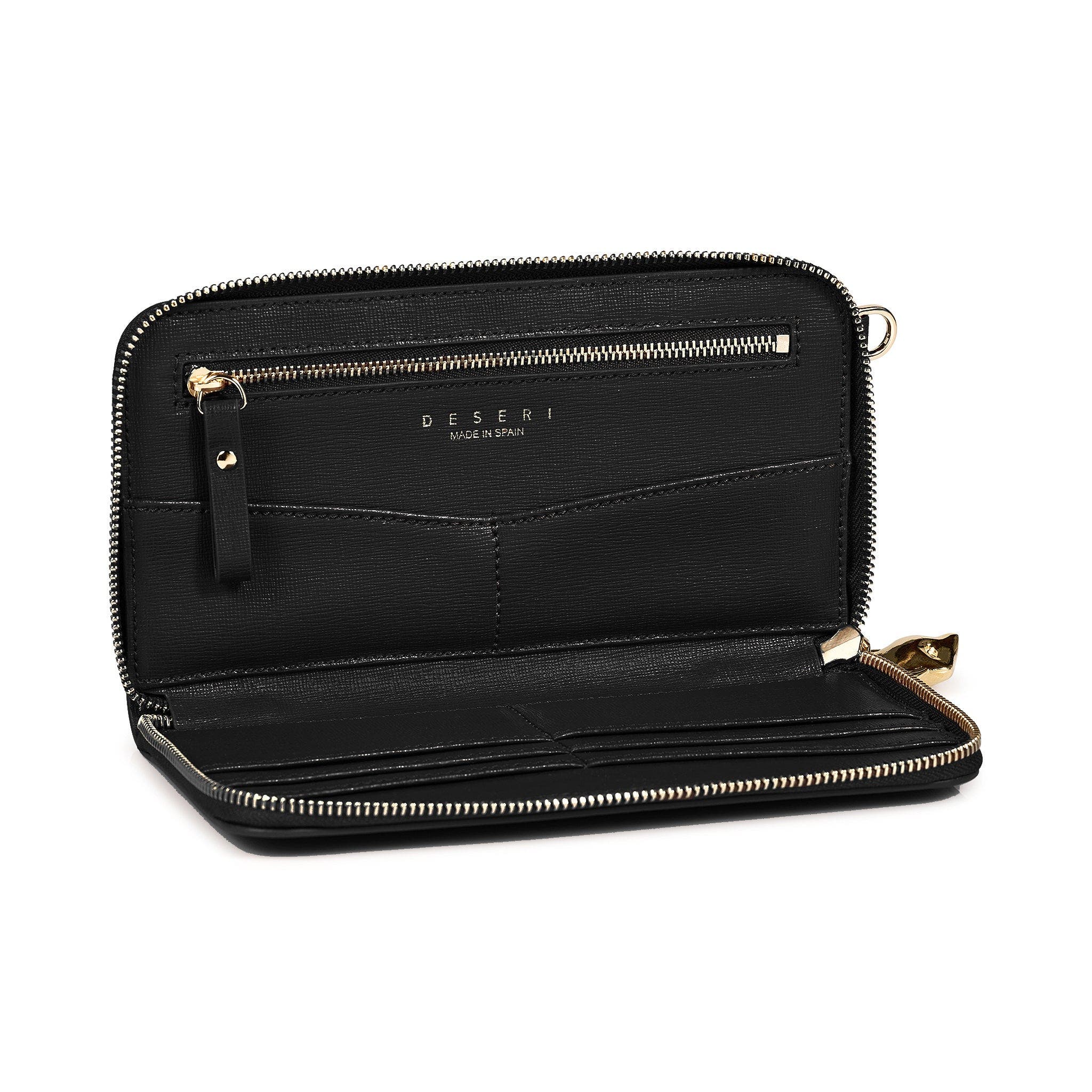DESERI Paris Clutch, Alternate, color, Black With Strap