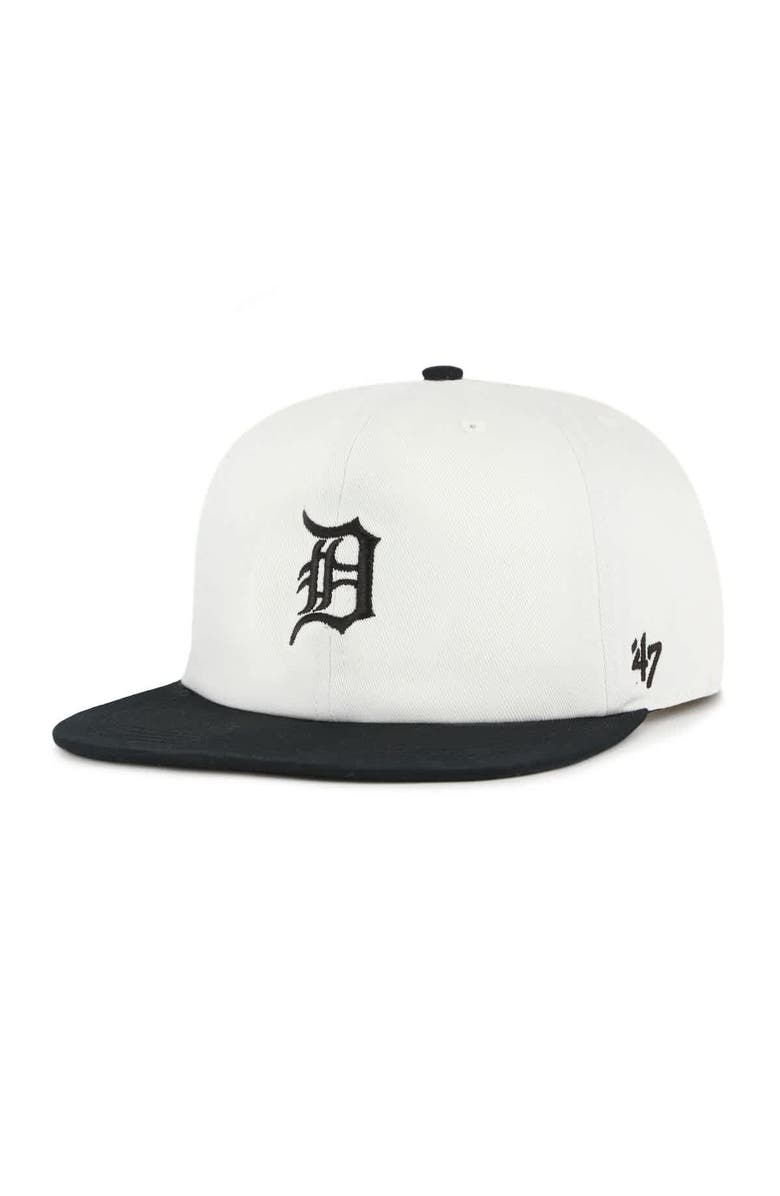 '47 Men's '47 White/Black Detroit Tigers Foundation Captain Snapback Hat, Main, color, 