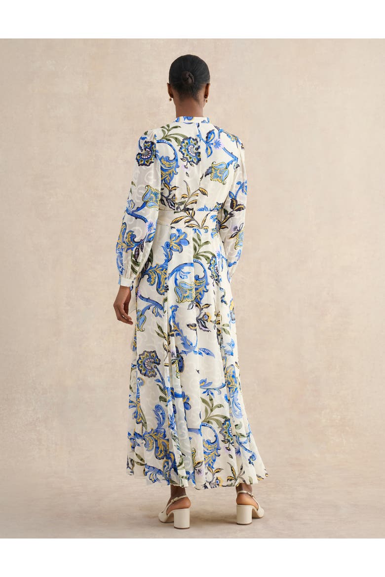 Shanice Belted Maxi Shirt Dress, Alternate, color, Cream Multi