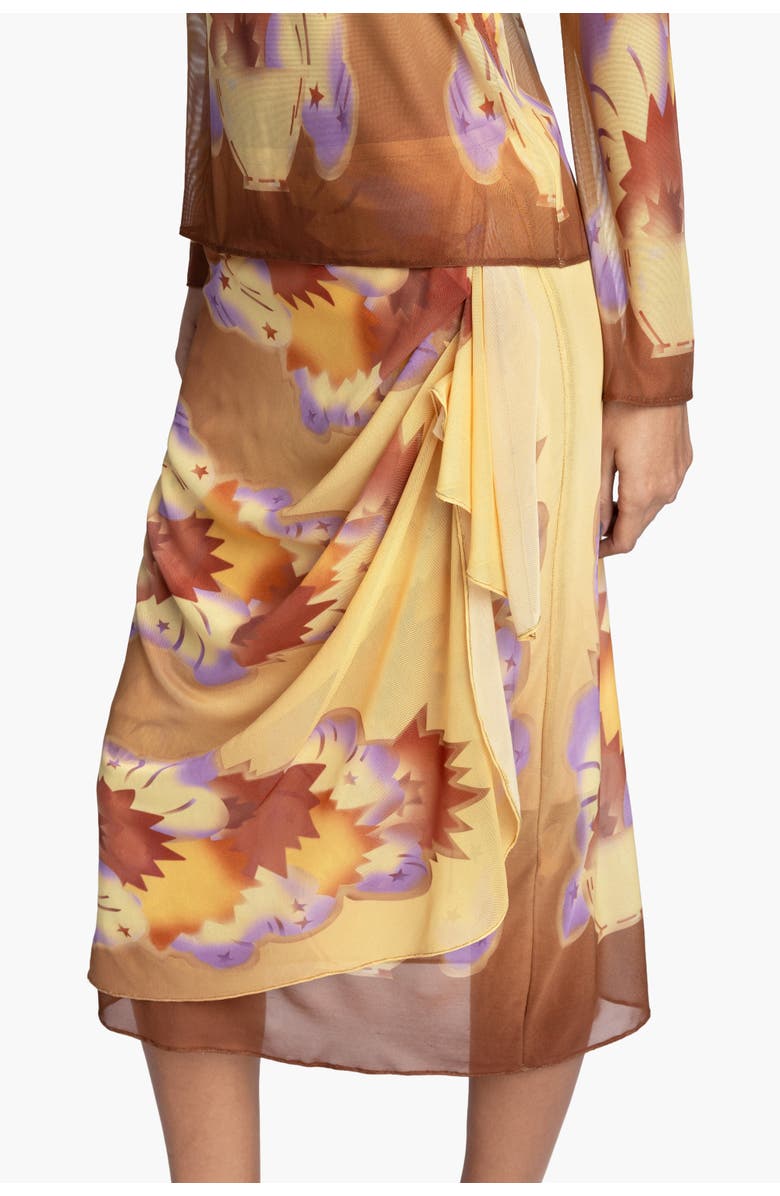 Anna Sui Sunburst Mesh Sarong Skirt, Alternate, color, Sunset Multi