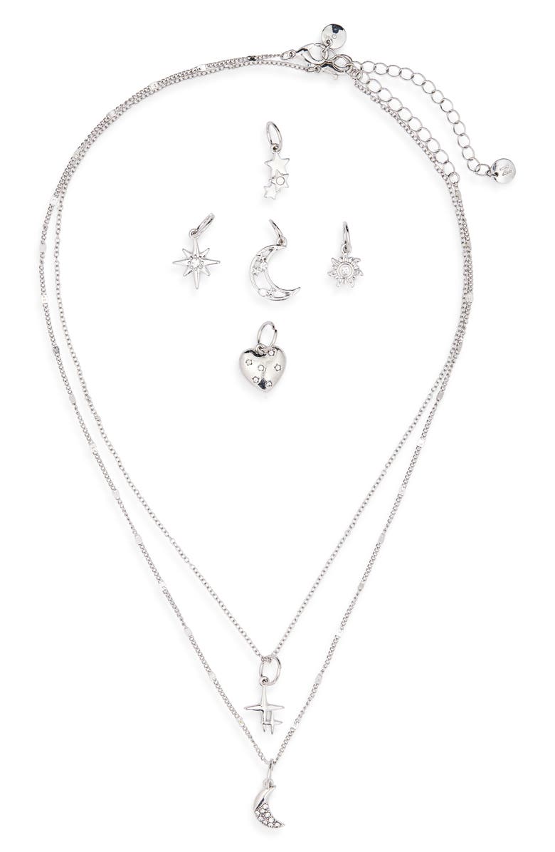 BP. Celestial Charm 9-Piece Necklace Set, Main, color, Rhodium
