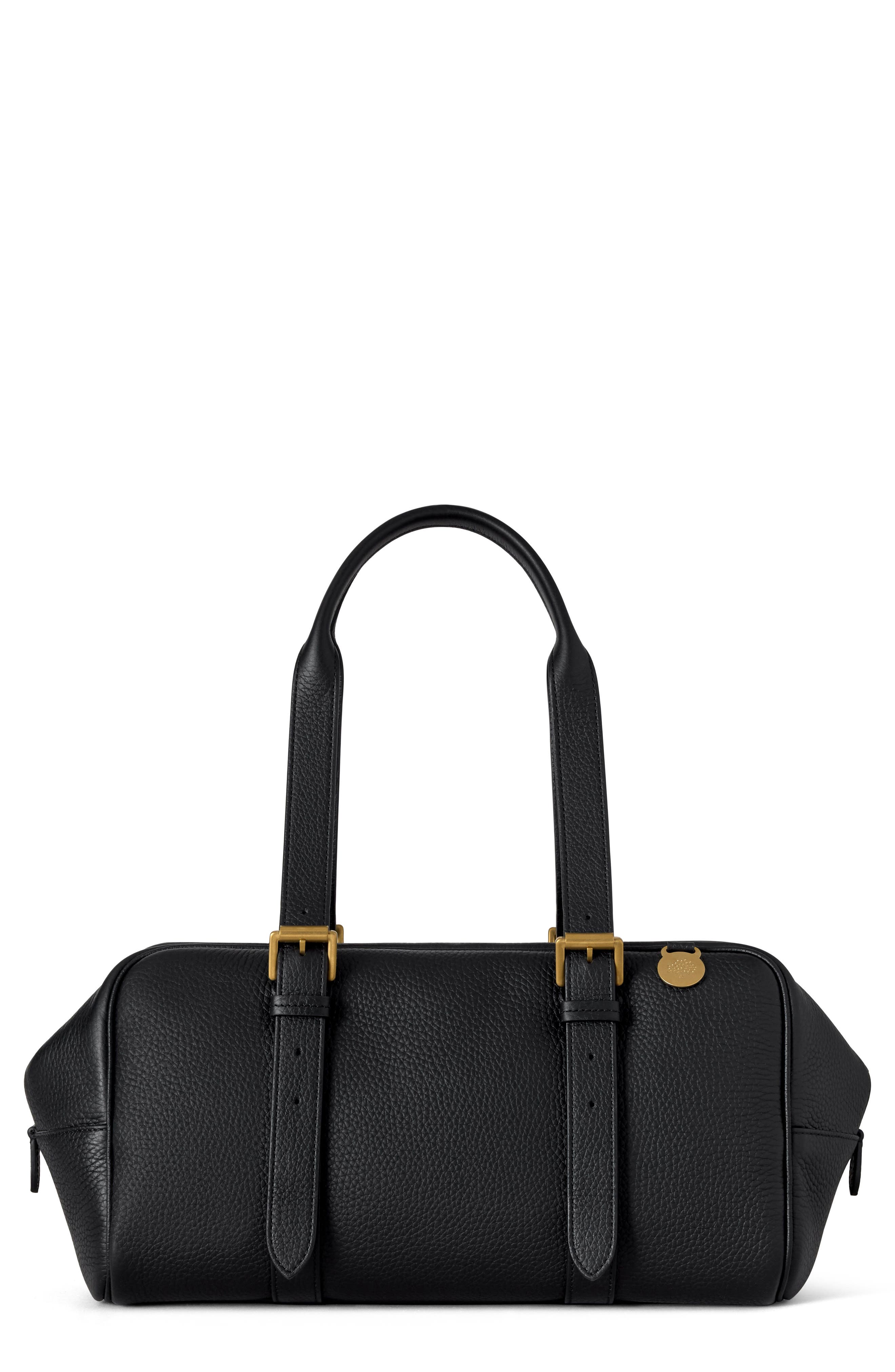 Mulberry Boston Heavy Grain Top Handle Bag, Alternate, color, Black