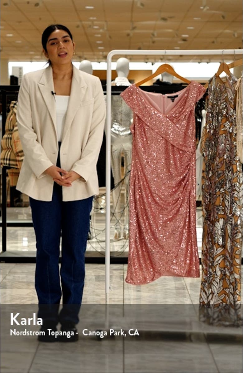 Sequin Ruched Cocktail Dress, sales video thumbnail